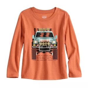 NWT Jumping Beans Orange Adventure Truck Long Sleeve Tee